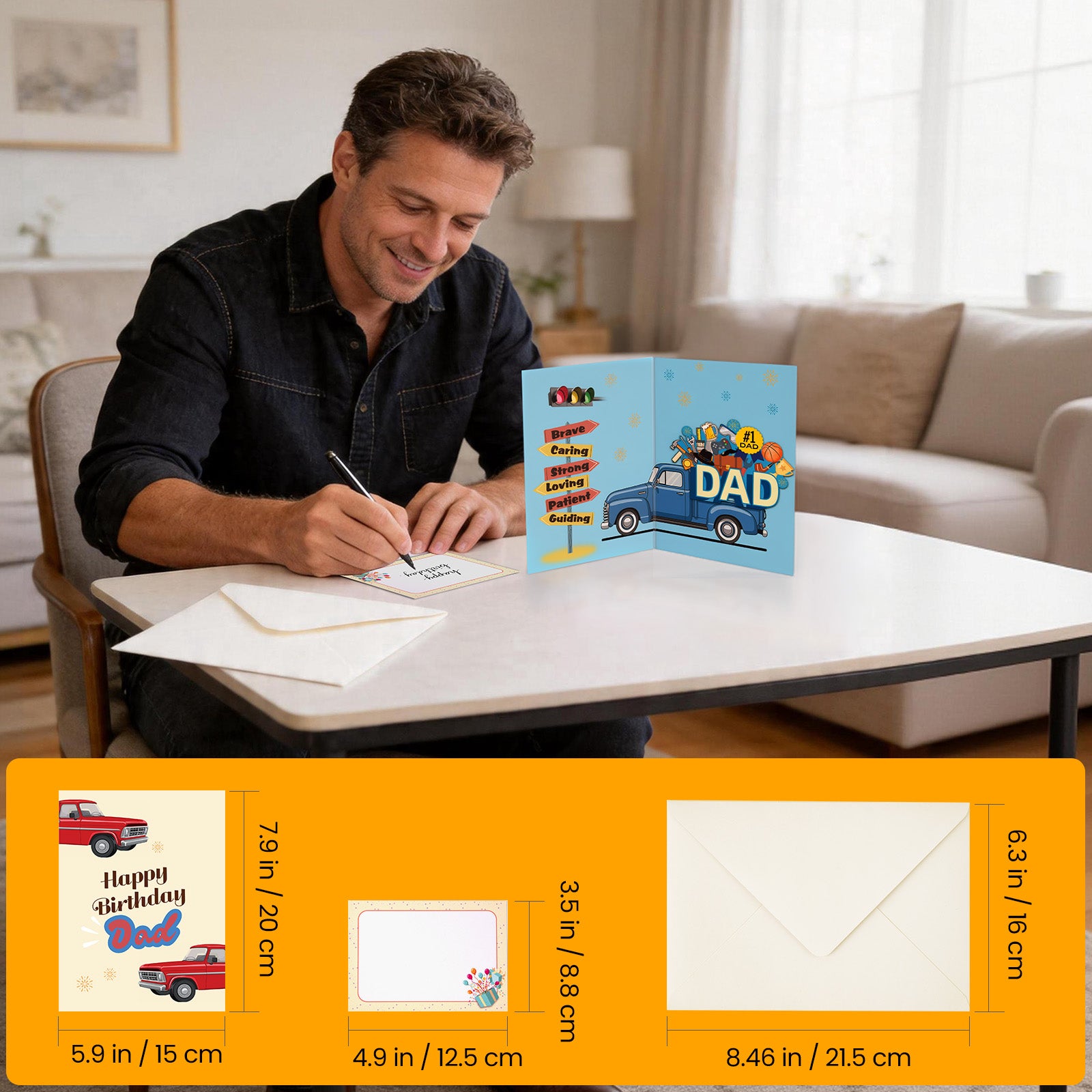 Musical Birthday Card for Dad - Moving & Shaking Truck Card, Funny Gift for Father, Husband, Stepdad, Perfect for Birthday & Father’s Day