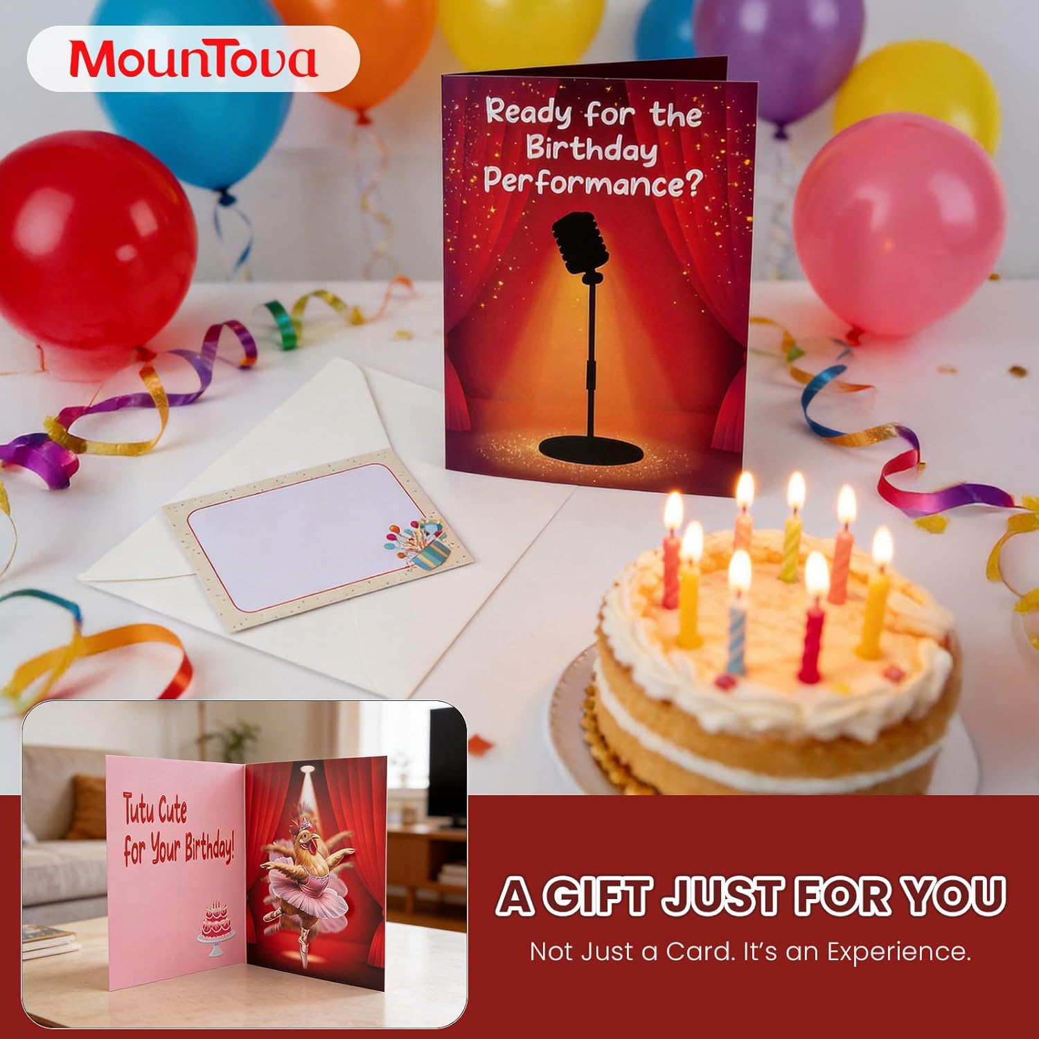 Tutu Cute Chicken Ballerina Birthday Card – Funny & Whimsical Birthday Greeting Card with Ballet Rooster Design – Perfect for Kids, Teens & Adults – Includes Envelope