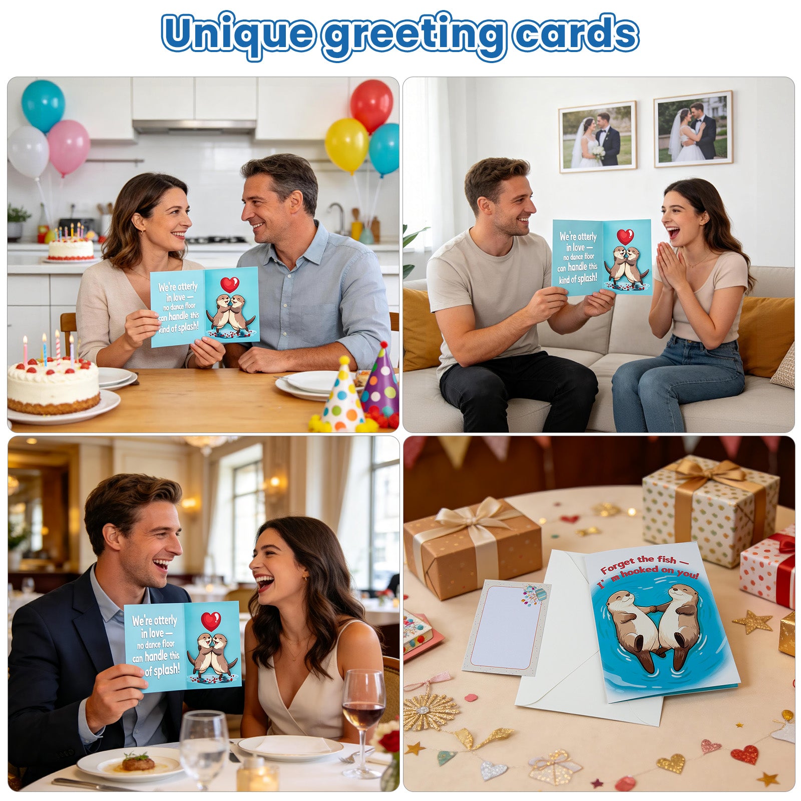 Funny Otter Dancing Birthday Card - "We're Otterly in Love" | Musical Pop-Up Card with Sound & LED Light | Cute Animal Valentine's Day or Anniversary Gift for Couples