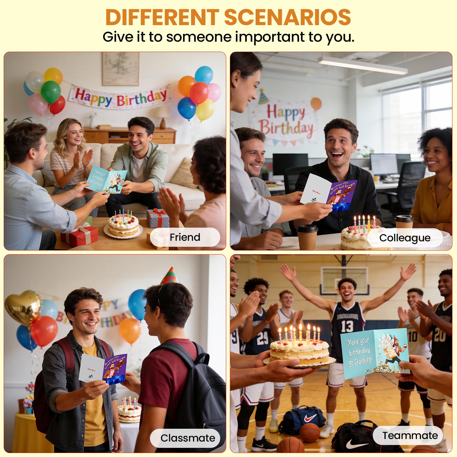 Funny Birthday Card，Musical Birthday Card with Shaking Money Bag – Interactive Happy Birthday Greeting Card with Music & Envelope, Surprise Birthday Gift for Men, Women & Kids