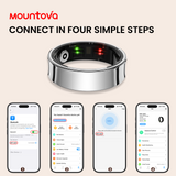 Mountova UR5 Smart Ring for For Women & Men - Premium Stainless Steel Fitness Tracker with 24/7 Heart Rate, Sleep, Stress & Menstrual Cycle Tracking, Family Care Mode, 5ATM Waterproof , No Subscription, iOS & Android Compatible, Gift Box Included,sohochic