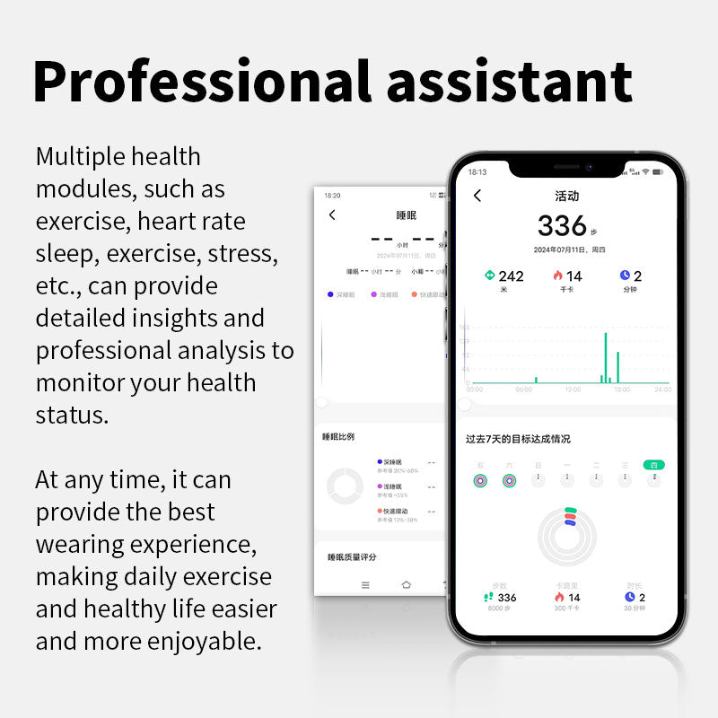 Smart Health Ring——Featuring Stress and Sleep Monitoring Functions, Compatible with iOS and Android,Waterproof Fitness Tracker for Women & Men, No Subscription Fee., Bluetooth, Wearable, Sensor Fitness Trackers