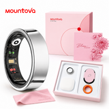 Mountova UR5 Smart Ring for For Women & Men - Premium Stainless Steel Fitness Tracker with 24/7 Heart Rate, Sleep, Stress & Menstrual Cycle Tracking, Family Care Mode, 5ATM Waterproof , No Subscription, iOS & Android Compatible, Gift Box Included,sohochic