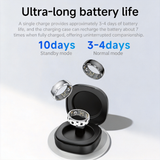 Vibration Call & Message Alert Stainless Steel Smart Health Ring, IP68 Waterproof Fitness Tracker, 24/7 Heart Rate Blood Oxygen Sleep Stress Monitor, 100+ Sports Modes, Family Care Long Battery Smart Ring for Men Women