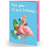 Funny Birthday Cards with Sound & Motion - Flamingo Musical Birthday Cards for Her Women, Friends, Mom, Sister, Bestie, Pop Up Birthday Card with Envelope