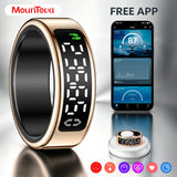 Smart Ring with LED Screen--Health, Fitness & Period Tracker, Camera Control. Gift for Men & Women, Black/Rose Gold/Silver Wearable Tech Gadgets Remote, Fitness health monitor,use for counting and reciting praises