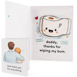 Funny Father's Day card – shaped like toilet paper, it shakes and sings when opened, a hilarious prank gift for Dad, perfect for Father's Day, birthdays, or any occasion where you want to make him happy