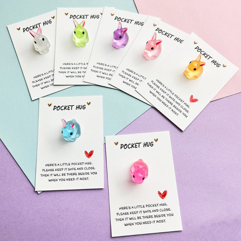 3D Resin Bead Colorful Pocket Hug, 6 Pieces for 1 Set