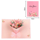 Carte pop-up Bouquet de tulipes, carte de vœux 3D