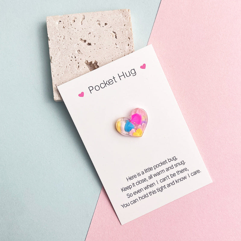 3D Resin Bead Colorful Pocket Hug, 6 Pieces for 1 Set