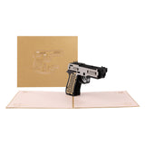 Vintage Pistol Pop up Card, 3D Greeting Card for Dad