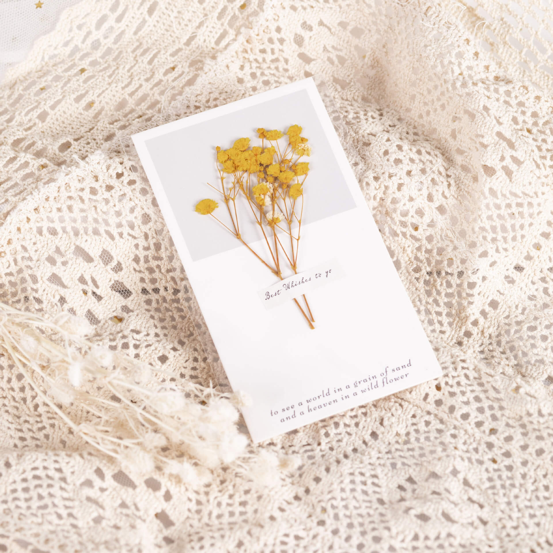 Handmade Preserved Flower Card, 23 Pieces for 1 Set