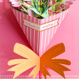 Carte pop-up Bouquet de glaïeuls, carte de vœux 3D