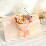 Carte pop-up Bouquet de fleurs, carte de vœux 3D