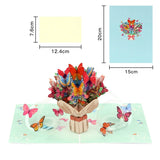 Butterfly Bouquet Pop up Card, 3D Greeting Card for Her