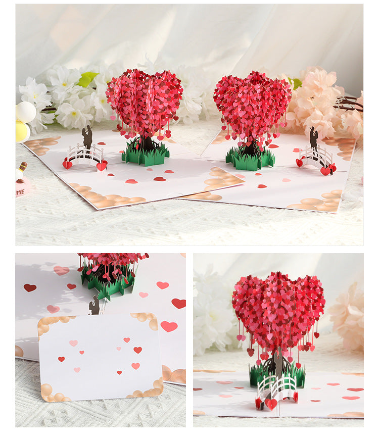 Love Tree Pop up Card, 3D Greeting Card for Valentine's Day
