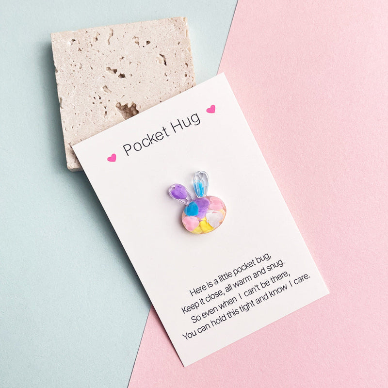3D Resin Bead Colorful Pocket Hug, 6 Pieces for 1 Set