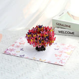 Carte pop-up Arbre aux papillons, carte de vœux 3D