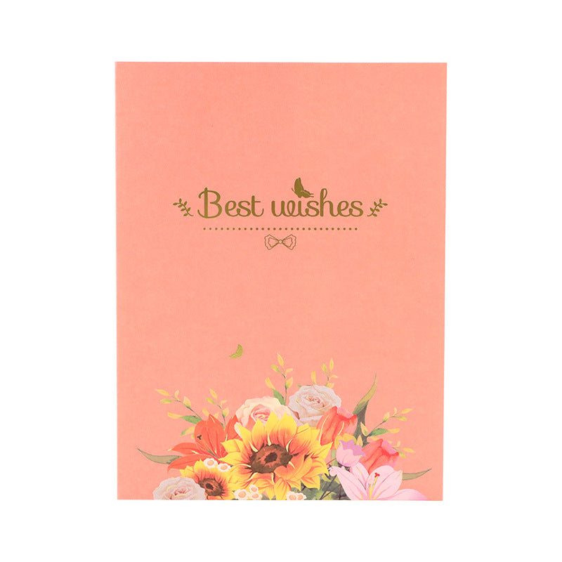 Carte pop-up Bouquet de fleurs, carte de vœux 3D