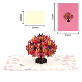 Carte pop-up Arbre aux papillons, carte de vœux 3D