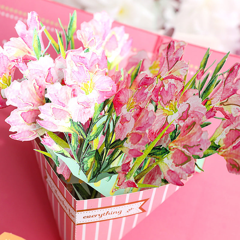Gladiolus Bouquet Pop up Card, 3D Greeting Card