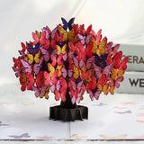Carte pop-up Arbre aux papillons, carte de vœux 3D