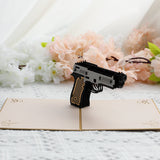 Vintage Pistol Pop up Card, 3D Greeting Card for Dad