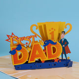 Best Dad Pop up Card, 3D Greeting Card