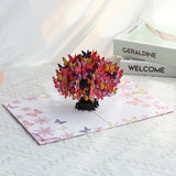 Carte pop-up Arbre aux papillons, carte de vœux 3D