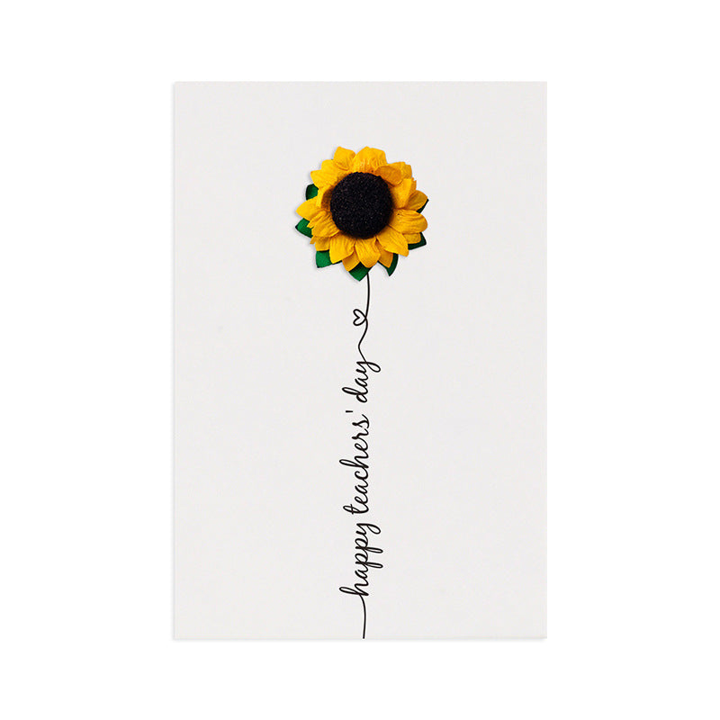 Sunflower decoration with 'Happy Teachers' Day' text on a white background