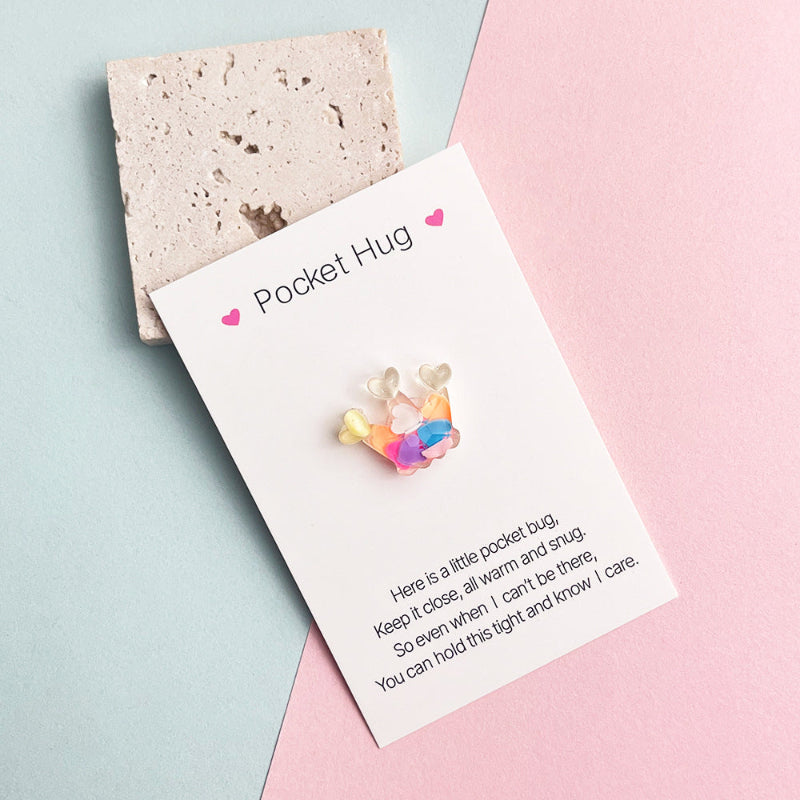 3D Resin Bead Colorful Pocket Hug, 6 Pieces for 1 Set