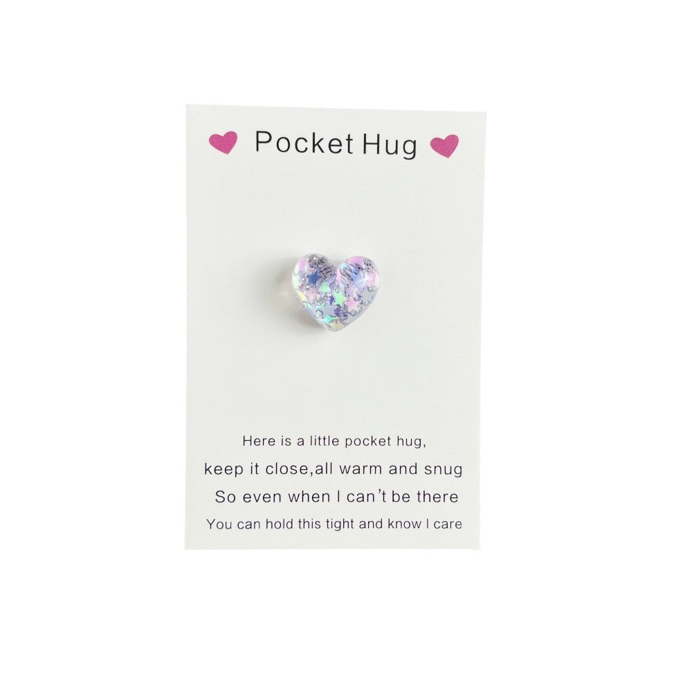 3D Resin Bead Heart Shape, Pocket Hug Set, 7 Pieces for 1 Set