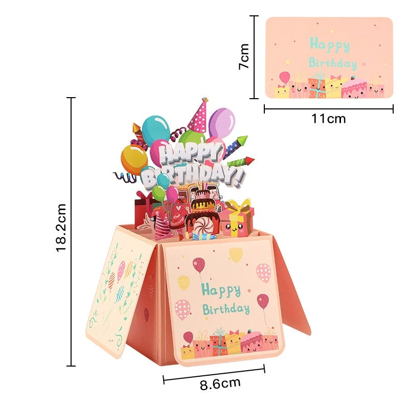 Carte pop-up Joyeux anniversaire, carte de vœux 3D