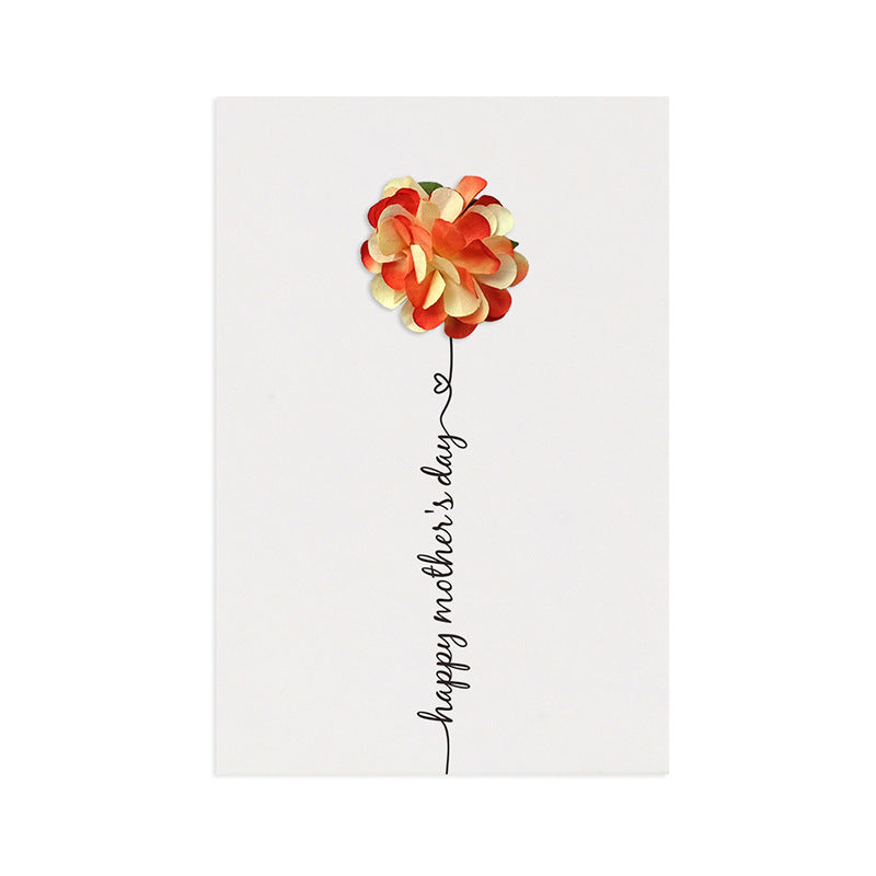 Greeting card with a colorful flower and 'Happy Mother's Day' text on a white background