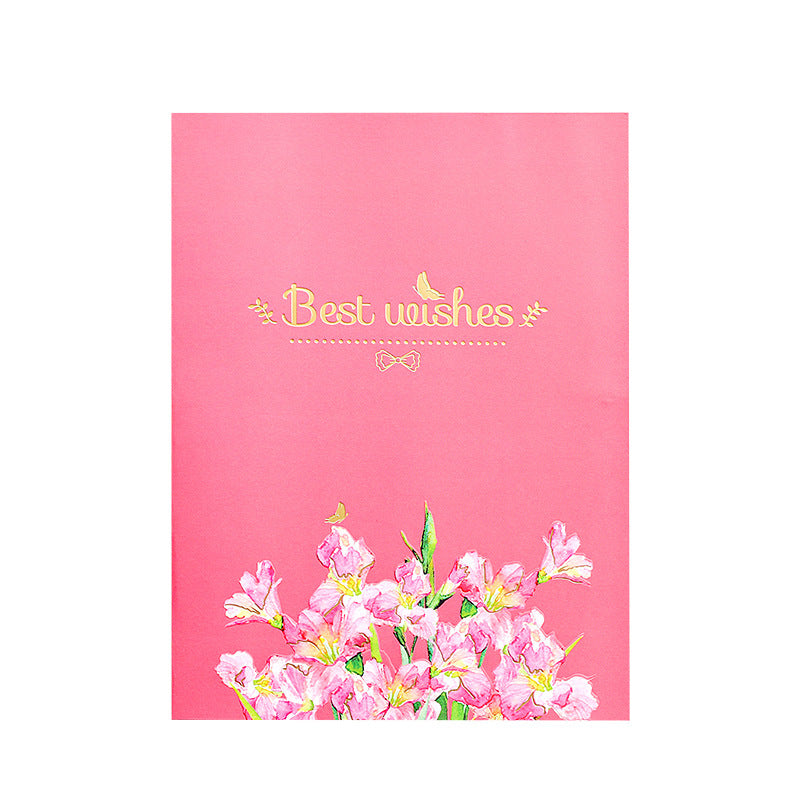 Gladiolus Bouquet Pop up Card, 3D Greeting Card