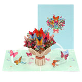 Butterfly Bouquet Pop up Card, 3D Greeting Card for Her