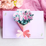 Carte pop-up Bouquet de lys, carte de vœux 3D