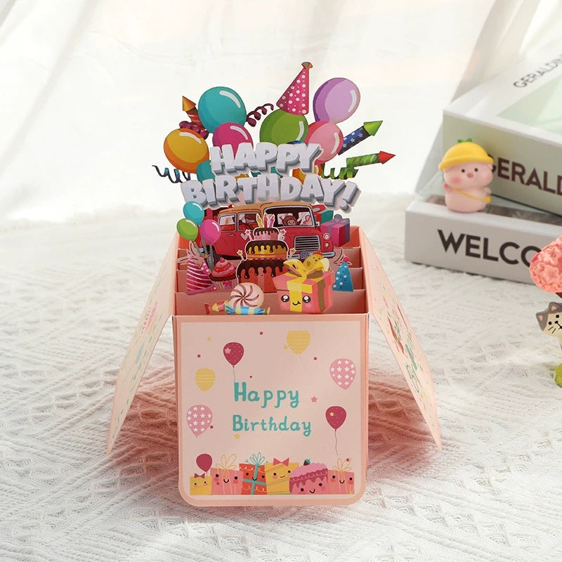 Carte pop-up Joyeux anniversaire, carte de vœux 3D
