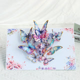 Card with colorful butterfly design on a white background