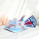Flying Superman Pop up Card, 3D Greeting Card