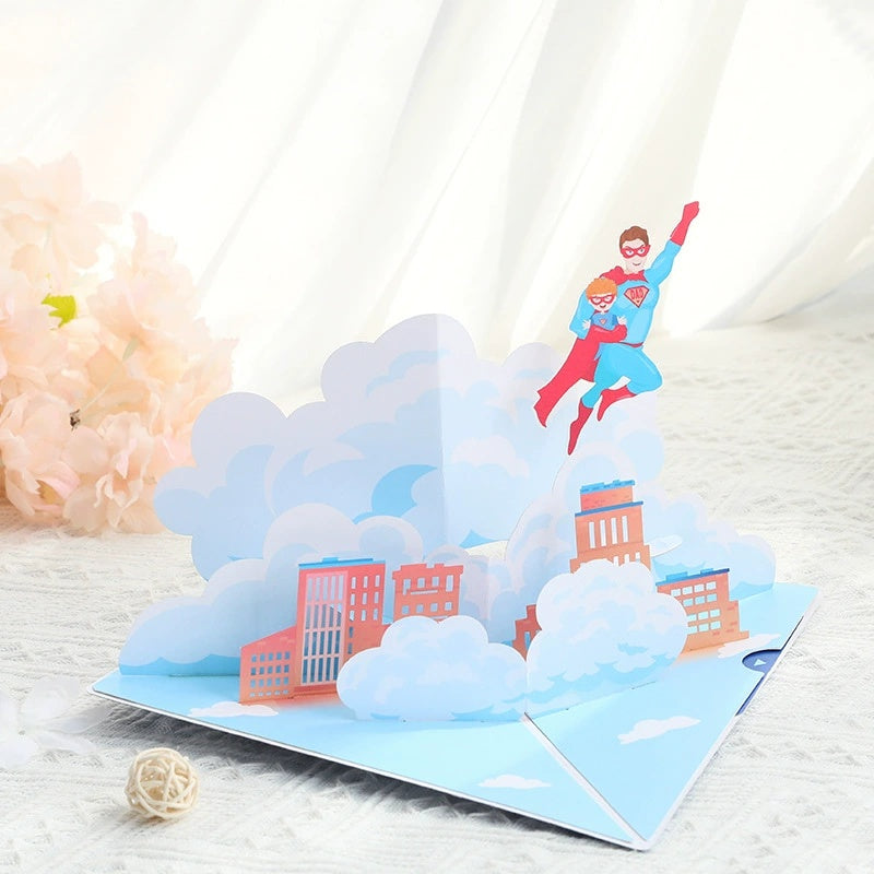 Flying Superman Pop up Card, 3D Greeting Card