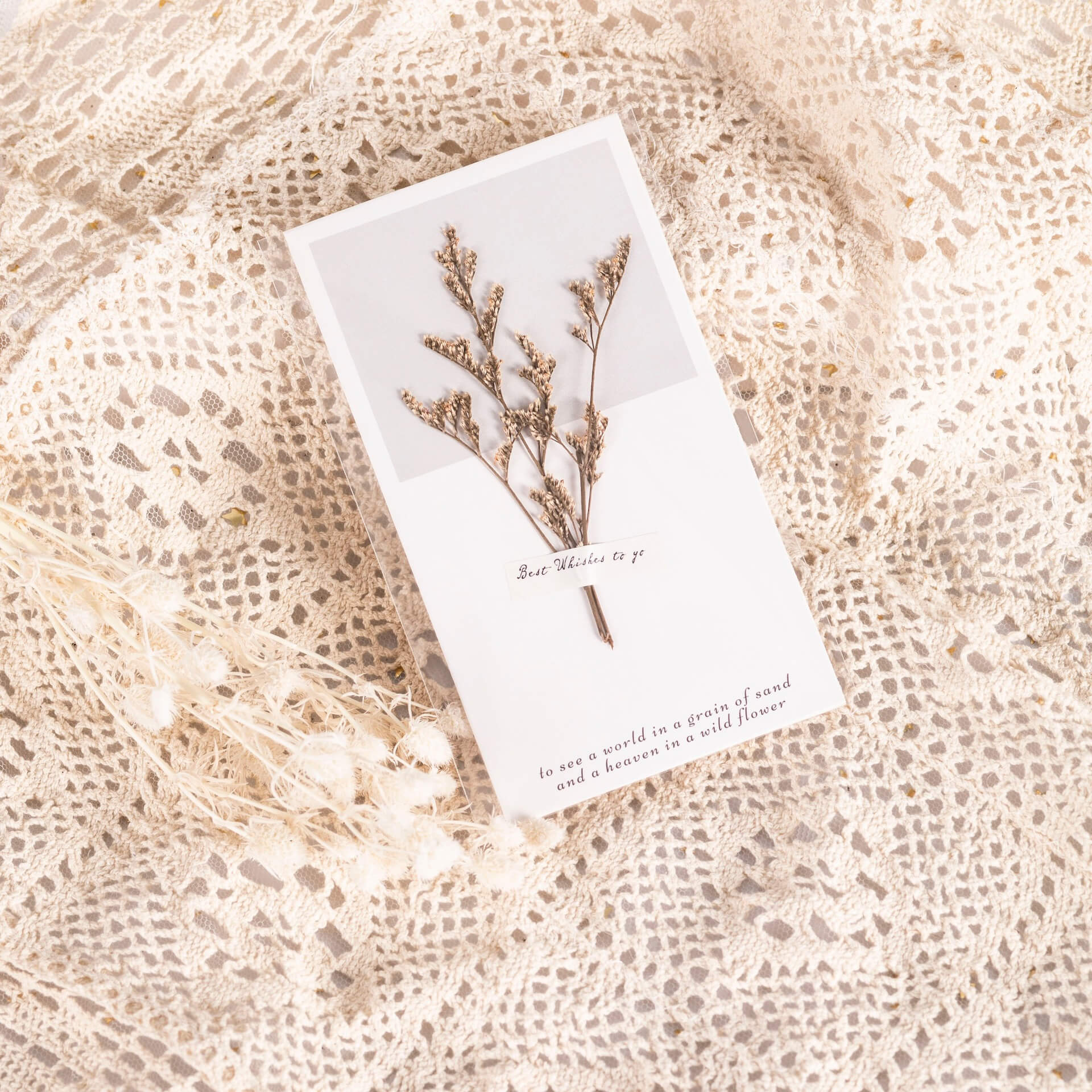 Handmade Preserved Flower Card, 23 Pieces for 1 Set