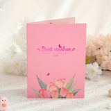 Carte pop-up Bouquet de tulipes, carte de vœux 3D