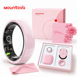 #6-#11 Pink White & Black Ceramic Smart Rings for Women & Men,Waterproof Wearable Fitness Trackers,Heart Rate,Stress & Cycle Monitor,Sleep Tracker, IP68 Waterproof,5-7 Day Battery, iOS & Android Compatible with Charging Case,Couple Gift