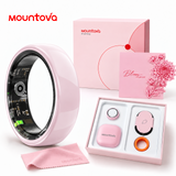 Mountova OR5 Smart Ring for Women & Men, Ceramic & Stainless Steel Health Tracker, 2.9g Lightweight, Heart Rate Blood Oxygen Sleep Stress Monitor, 5ATM Waterproof, 5-7 Day Battery, 5 Colors, Charging Case, iOS Android