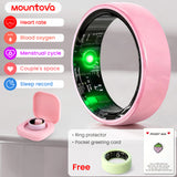 #6-#11 Pink White & Black Ceramic Smart Rings for Women & Men,Waterproof Wearable Fitness Trackers,Heart Rate,Stress & Cycle Monitor,Sleep Tracker, IP68 Waterproof,5-7 Day Battery, iOS & Android Compatible with Charging Case,Couple Gift