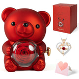 Teddy bear with preserved flowers