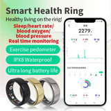 Smart Health Ring——Featuring Stress and Sleep Monitoring Functions, Compatible with iOS and Android,Waterproof Fitness Tracker for Women & Men, No Subscription Fee., Bluetooth, Wearable, Sensor Fitness Trackers