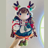 Handmade Crochet DIY Yarn Crochet Doll Finished Product Xuefeier Yarn Crochet Dumpling Doll Knitted Figurine