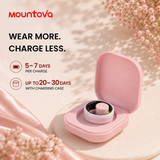 Mountova AI Smart Ring for Women & Men, Ceramic & Stainless Steel 5 Colors, Slim 2.9g Health Tracker Ring, Heart Rate Blood Oxygen Sleep Stress Monitor, 5ATM Waterproof, 5-7 Day Battery, White Pink Black Rose Gold Gunmetal, Charging Case, iOS Android,soho